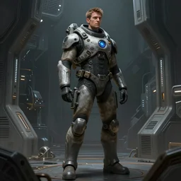 concept art by greg rutkowski, a tall and slender man in wearing a futuristic tactical space suit, preparing to activate the ship's self - destruct sequence, claustrophobic and futuristic environment, scifi, detailed and intricate environment, high technology, highly detailed portrait, digital painting, artstation, concept art, smooth, sharp foccus ilustration, artstation hq.