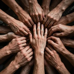 an endless pattern of fingers and hands