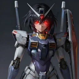 A realistic anime portrait of a woman in a Gundam suit with glowing red eyes, digital painting, by Stanley Artgerm Lau, Sakimichan, WLOP and Rossdraws, digtial painting, trending on ArtStation, SFW version