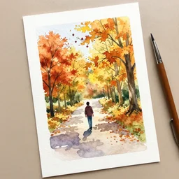 autumn watercolor arti chauhan trending on artstation - 5 7 8