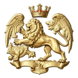 a beautiful coat of arms a lion, struggle, honor, pride, intricate details, artstation, concept art, mighty