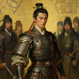 full character of a handsome ancient chinese solider, character design, chignon, painting by gaston bussiere, katsuya terada, nc wyeth, greg rutkowski, craig mullins, vermeer, frank frazetta, mucha, tom of finland, trending on artstation, jeffery catherine jones