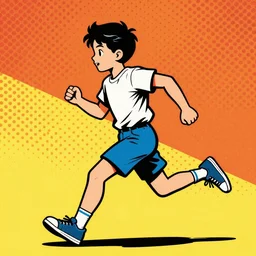 Pop Art style image of a boy running