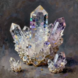 crystals, still life, intricate oil painting by greg rutkowski, trending on artstation