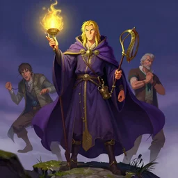 beautiful fantasy illustration of a color conjurer mage. by peter mohrbacher and kim keever and donato giancola