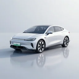 a new electric car company logo as a 3 d render, shiny surfaces, 8 k