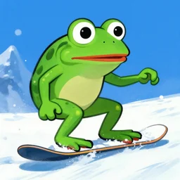 pepe the frog snowboarding painted by gustaf cederstrom