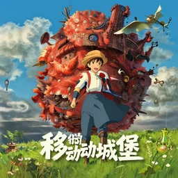 video game cover of a game with a moving castle