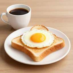 egg on toast with coffee, by me