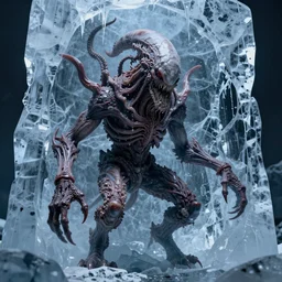 photo taken of an epic intricate, ultra detailed, super realistic body of nightmarish shoggoth creature encased in ice, created by weta workshop, arctic, photorealistic, sharp focus, f 0. 4, golden ratio