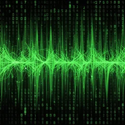 a green and black background with a lot of numbers, computer graphics by Ryoji Ikeda, pexels, neo-figurative, creative commons attribution, quantum wavetracing, wallpaper