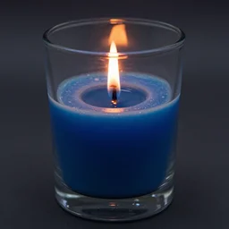 dslr photo of a candle made of glass, the flame is burning with a low glow, very high quality glass and flame, blue and orange flame intricate details, extremely high quality, moody lighting, real camera, real photo, the best quality, artgerm, artstation, 8 k,
