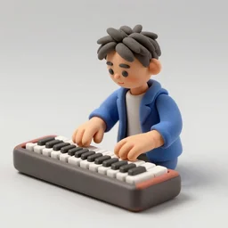 a keyboard player made of clay, hyper detailed, 8 k, photorealistic, unreal engine, trending on artstation,