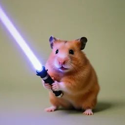 photograph of a hamster wielding a lightsaber. accidentally photographed in the 9 0 s, portra 8 0 0
