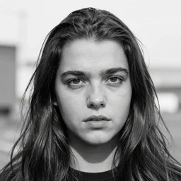 a high quality greyscale photograph of Gigachad