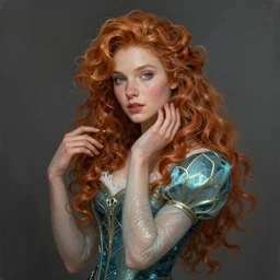 portrait of Princess Merida, futuristic and ethereal, expressive pose, art-deco, highly detailed, digital painting, artstation, concept art, smooth, sharp focus, by Jean Auguste Dominique Ingres