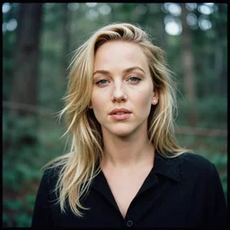 3 5 mm photograph of a jennifer lawrence portrait, with a double exposure of a forest, kodak 3 5 mm