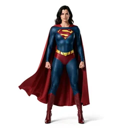 heroic superhero in cape, photorealistic portrait photography, full body, standing, isolated on a pure white background, centered, whole figure in frame, sharp focus, studio lighting