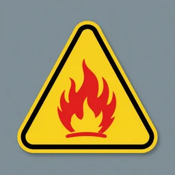 a photo of a retro vintage minimalist clean fire flames warning caution patch