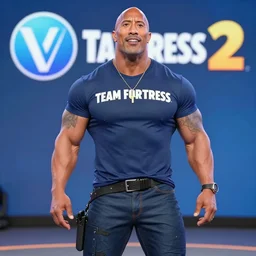 Dwayne Johnson in Team Fortress 2, HD 4k game screenshot, Valve official announcement, new character
