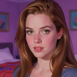 detail portrait sarah michelle gellar, vaporwave, bedroom, highly detailed, digital painting, artstation, concept art, smooth, sharp focus, illustration, art by artgerm and greg rutkowski and alphonse mucha