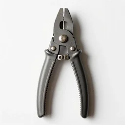 obsidian bolt cutters, high detail macro photography, isolated on a pure white background, centered, entire object in frame, sharp focus, soft studio lighting