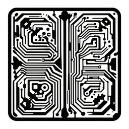 black and white sci fi luxury themed svg vector art panel for cnc plasma, laser, stencil, unique art deco hole through circuit design