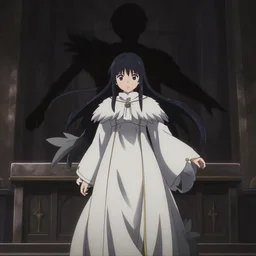 anime frames, anime visual, dark portrait of a young female fantasy priestess in a feathered robe at an altar, very low light, cute face by ilya kuvshinov and, psycho pass, kyoani, dynamic pose, dynamic perspective, strong silhouette, anime cels, rounded eyes, yoshinari yoh, dark tint