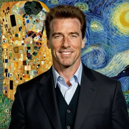 character art the contra, bill rizer, arnold schwarzenegger, by karol bak, jean deville, gustav klimt, and vincent van gogh