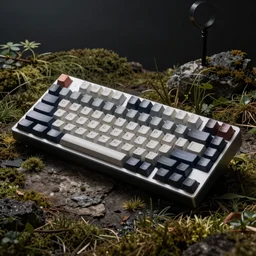 “A product render of a mechanical keyboard, realistic”