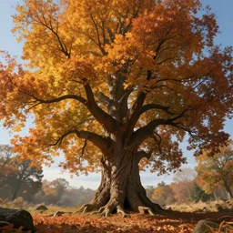 giant tree,beautiful autumn spirit, digital art, concept art, fantasy art, highly detailed, HD wallpaper, artstation, Deviantart, abeyance