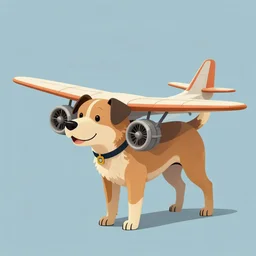 a dog plane chimera, digital art