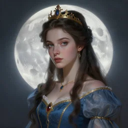 a beautiful digital painting of a princess, princess, the moon behind her, intricate, cinematic lighting, highly detailed, digital painting, concept art, smooth, sharp focus, illustration, art by tom bagshaw, artgerm and greg rutkowski - 2 0 k