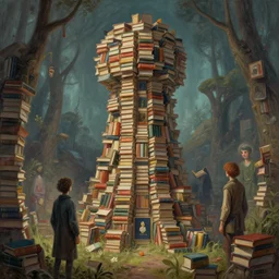 A digital fantasy painting of a strange dimension made entirely of books, by Stanley Artgerm Lau, WLOP, Rossdraws, James Jean, Andrei Riabovitchev, Marc Simonetti, and Greg Rutkowski, trending on artstation