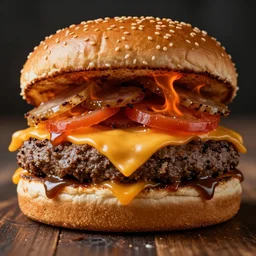 flaming hot cheeseburger, disgusting, spoiled rotten, inedible