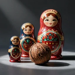 matryoshka coconuts, realistic