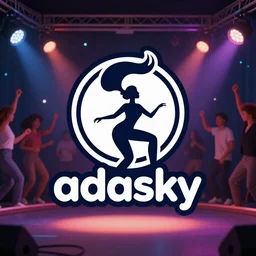 adasky logo dancing in a disco party