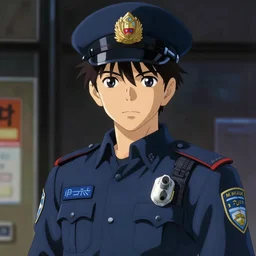 portrait painting of cyberpunk police officer, trending on pixiv, anime, gelbooru, danbooru, makoto shinkai, studio ghibli, mamoru hosoda, art by tsutomu nihei
