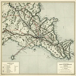 cartography map art, highly detailed, vintage typography