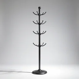 industrial coat rack, commercial catalog photo, isolated on a pure white background, centered, entire object in frame, sharp focus, soft studio lighting