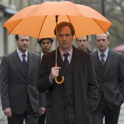 an orange umbrella movie still by denis villeneuve tom anders zorn hans dragan bibin thoma greg rutkowski ismail inceoglu alphonse mucha