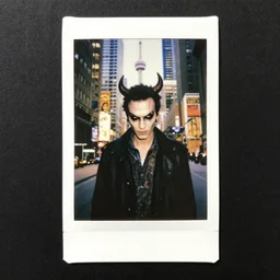 ominous polaroid of 😈 in toronto downtown city by gantz, beksinski, stranger things, jessica rossier and j. c. leyendecker and alphonse mucha, dreamworks. hyperrealistic