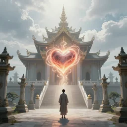a dream temple environment where one draws mystical energy into their heart, background art, pristine concept art, symmetrical, in the style of Ross Tran and WLOP