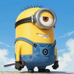 an epic painting of minion with japan sword, perfect composition, by makoto shinkai, ultra detailed, finely detailed