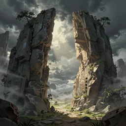 detailed ultra - realistic graphic novel illustration of opened surreal portal to another dimension by famous digital artists, cinematic, full shot