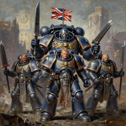 warhammer 4 0 k battlefield soldiers, tim hildebrandt, bruce pennington, wayne barlowe, donato giancola, trending on artstation, cinematic composition, beautiful lighting, hyper detailed, 8 k, oil on canvas