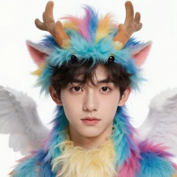 character concept art of a cute young male anthropomorphic colorful furry angel dragon | | cute - fine - face, pretty face, key visual, realistic shaded perfect face, fine details by stanley artgerm lau, wlop, rossdraws, james jean, andrei riabovitchev, marc simonetti, and sakimichan, trending on artstation