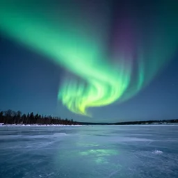 aurora borealis trapped in ice