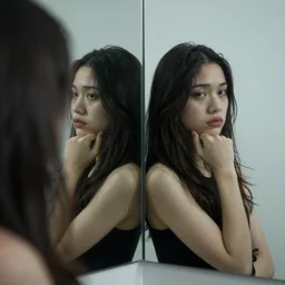 a reflection upon a reflection of self doubt hyperrealism