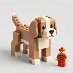 a cocker spaniel puppy in lego, 4 k, very detailed, realistic, isometric view